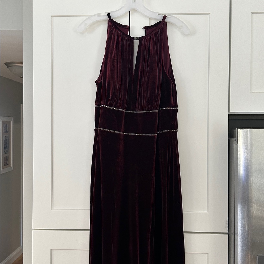 Oleg Cassini Burgundy Velvet Dress